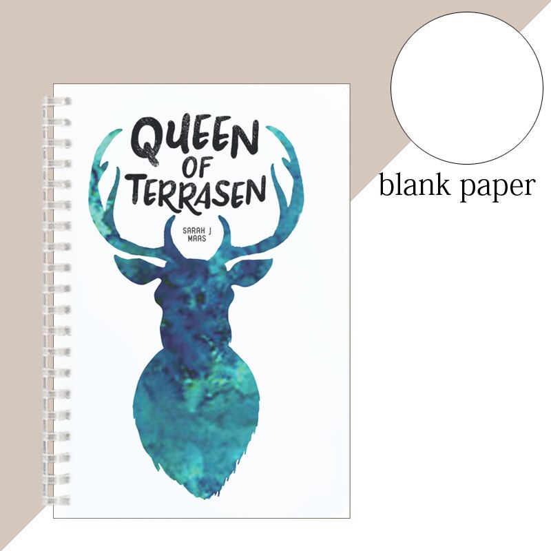 Sarah J. Maas A5 Notebook Spiral Binder Coil Note Diary Wolf Elk Rune Inspirational Motivational Quotes Carnet Travel Journal: 3