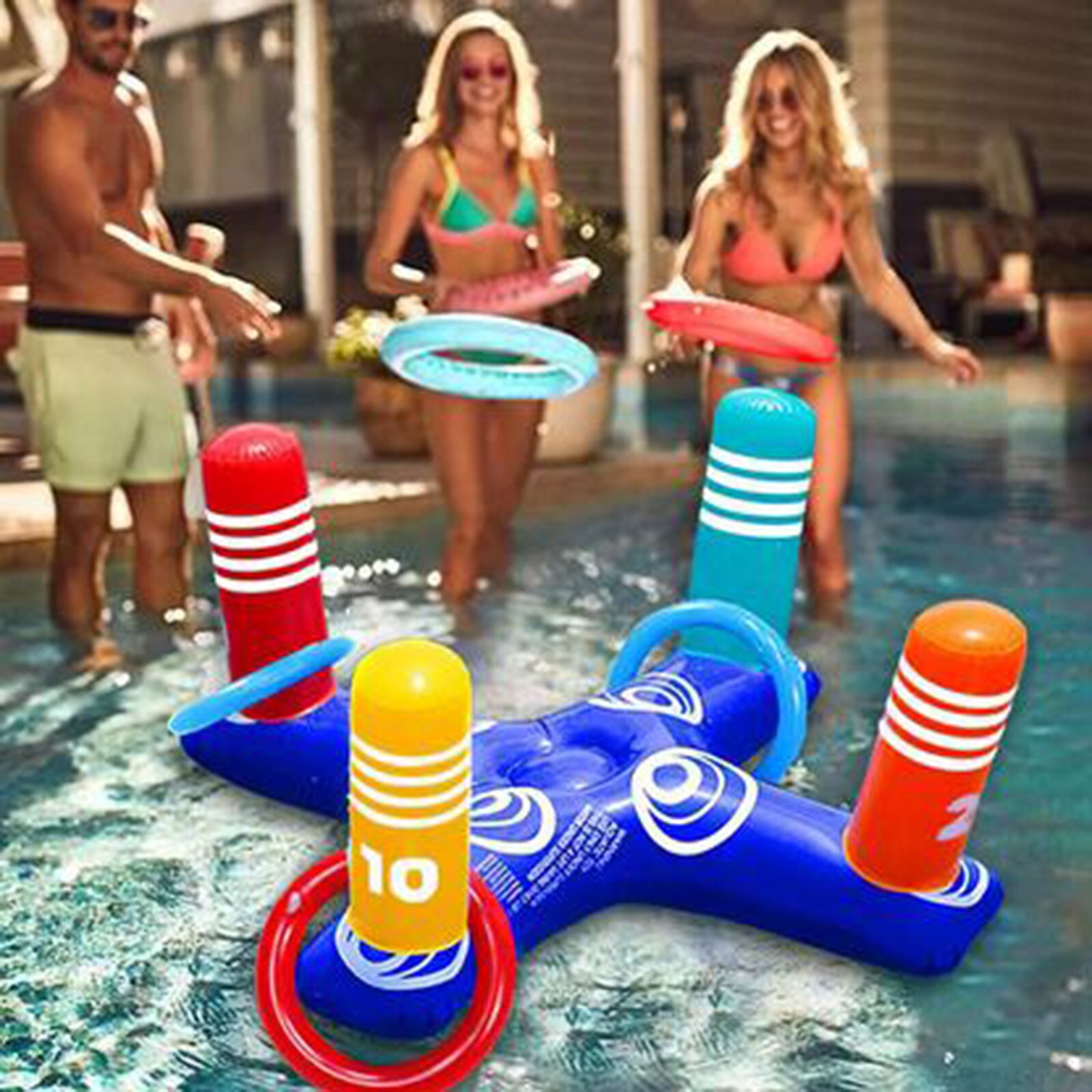 Opblaasbare Ring Gooien Beentje Opblaasbare Ring Toss Pool Game Toy Kids Outdoor Zwembad Beach Fun Zomer Water Speelgoed Бассейн