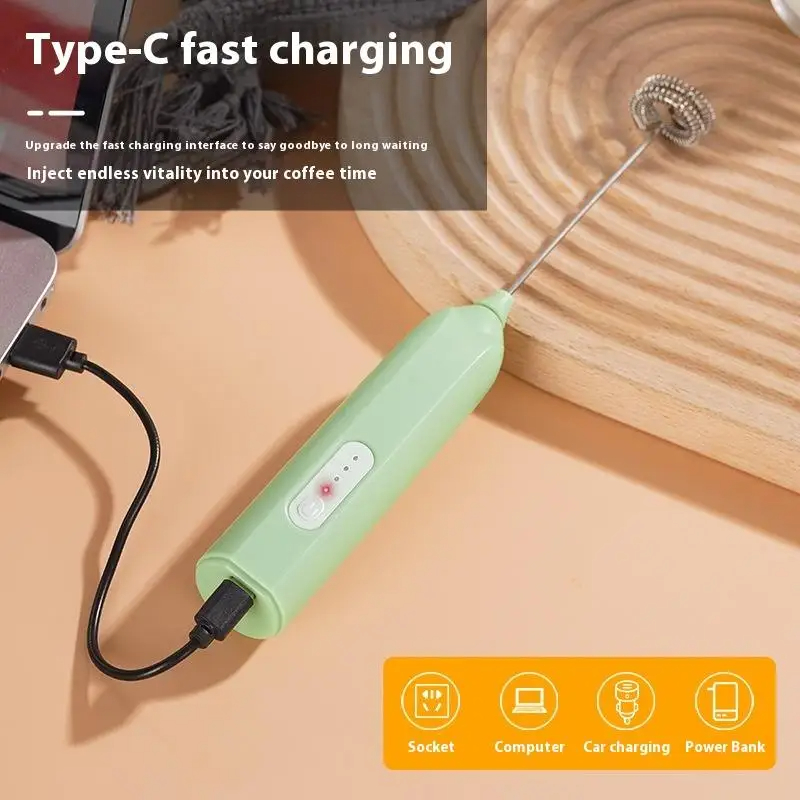 Mini melkopschuimer, draagbare eierklopper, draagbare koffiemachine, roommaker, 3 snelheden huishoudelijke keuken voedsel ingrediëntmixer