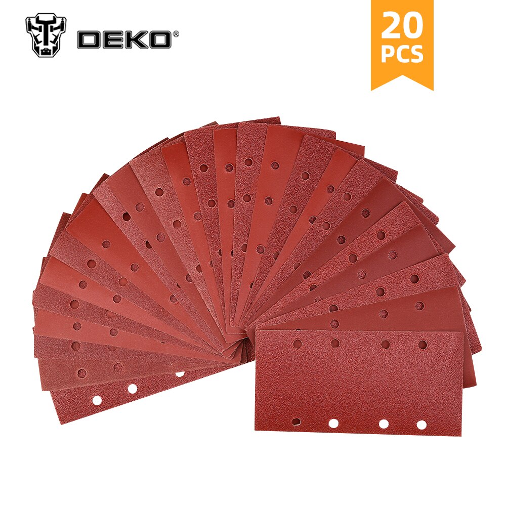 DEKO 20pcs Flat sandpaper, Sanding Paper ,Grit 40-400,Widely used in metal, woodworking for DKFS16Q1