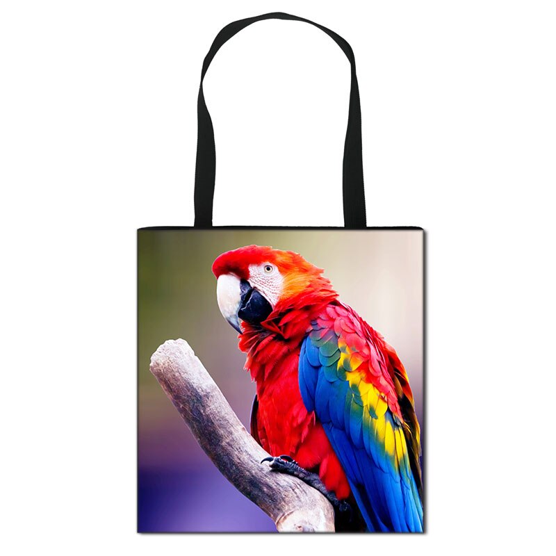 Dames schoudertas met dierenprint, papegaai, dames handtassen, grote casual tassen, dames canvas boodschappentas: Stdyw 07