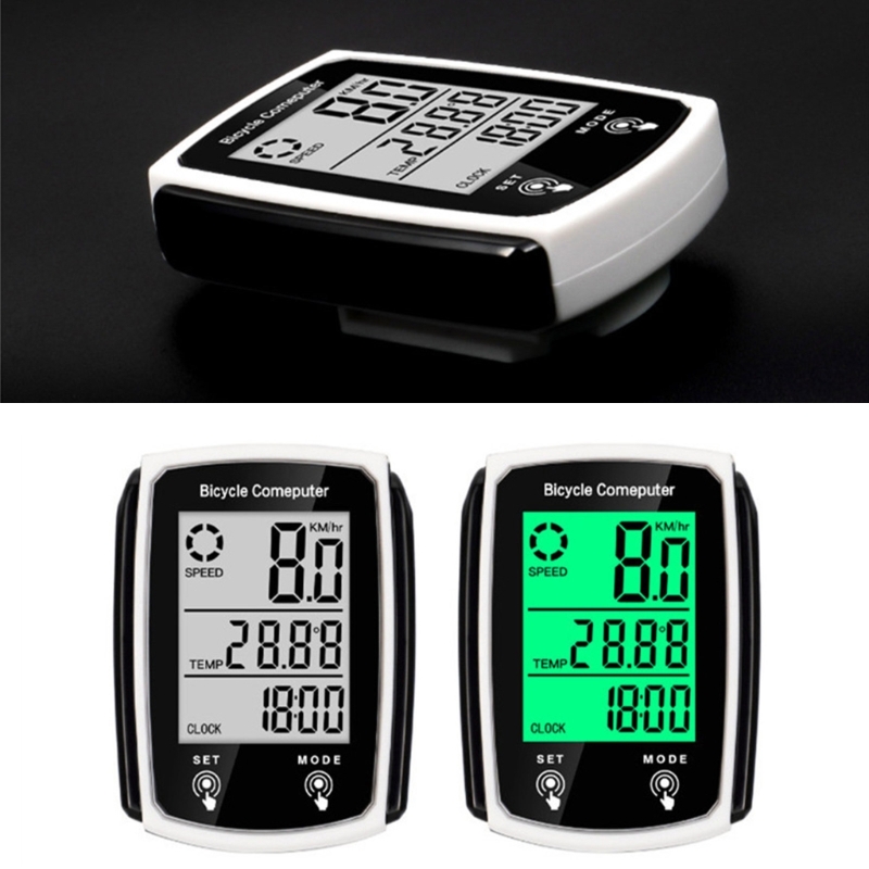 Mini fietscomputer, waterdicht, met snelheidsmeter en kilometerteller met 19- functies, fietscomputer met snoer.