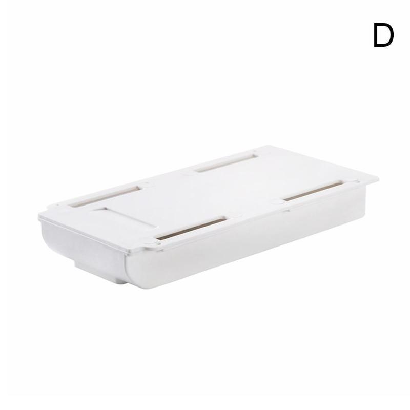 Skjult skuffe opbevaringsboks under skrivebordet bord pasta arrangør bord forsyninger brevpapir etui holder blyant selvklæbende makeu  q3 v 4: Hvid lille