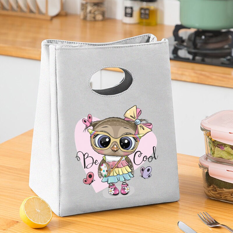 Harajuku Style sowa płótno piknik torba obiadowa neutralna torba do przechowywania żywności przenośna pojemna torba dziecięca torba obiadowa: 9Owl007