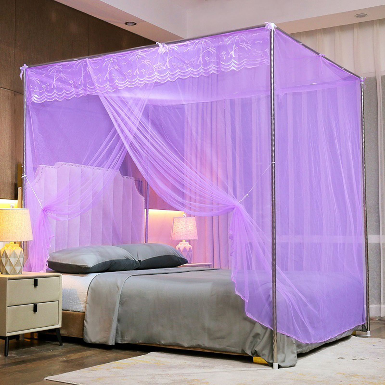 Bed Net Square Mosquito Net for Bed - Portable Square Canopy w... – Grandado