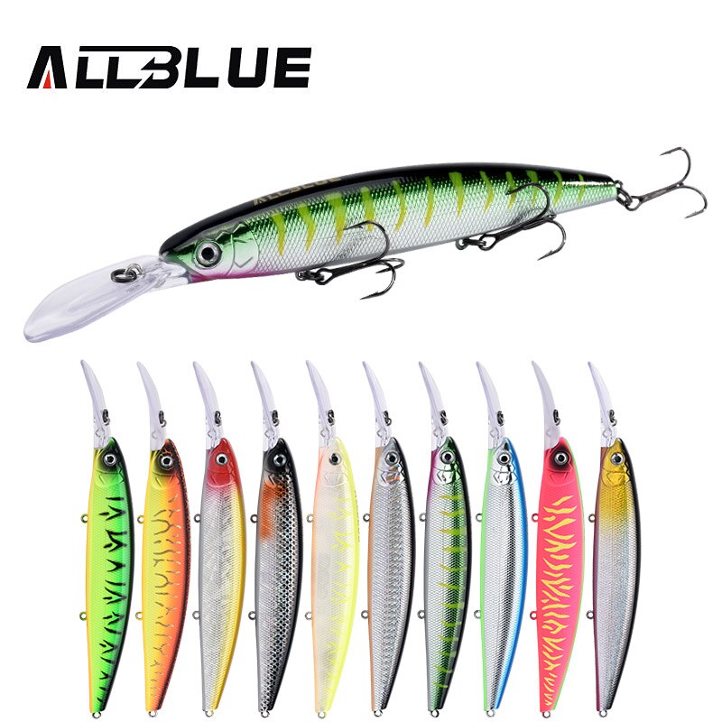 ALLBLUE CRAFTY 130SF Fishing Lure 130mm 27.5g Wobbler Slow Floating Minnow Longbill Plastic Bait Fishing Tackles Crankbait Plast