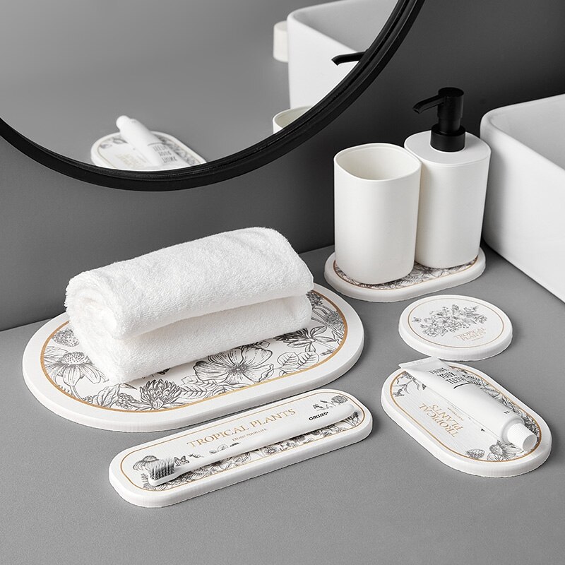 3Stck Kieselgur Saugfähigen Seife Pad für Schlecht Seife Gerichte Wasserdicht Tasse Untersetzer Schnell Trocknend Zahnbürste Halfter porte savon