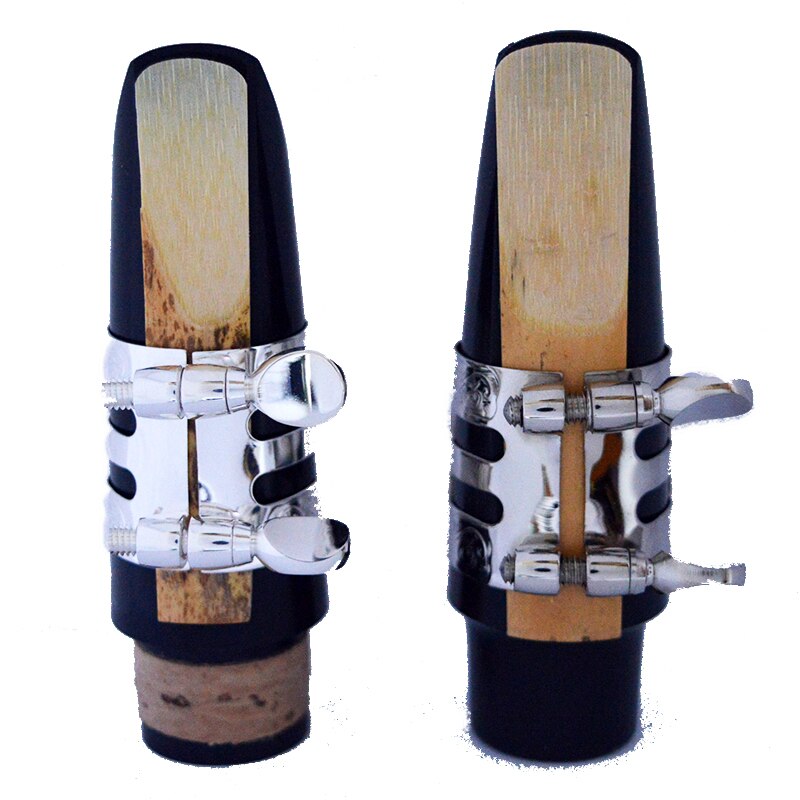 Metalen altsaxofoon klarinet mondstuk clip klarinet mondstuk clip Instrument accessoires Carving patroon van vernikkeld