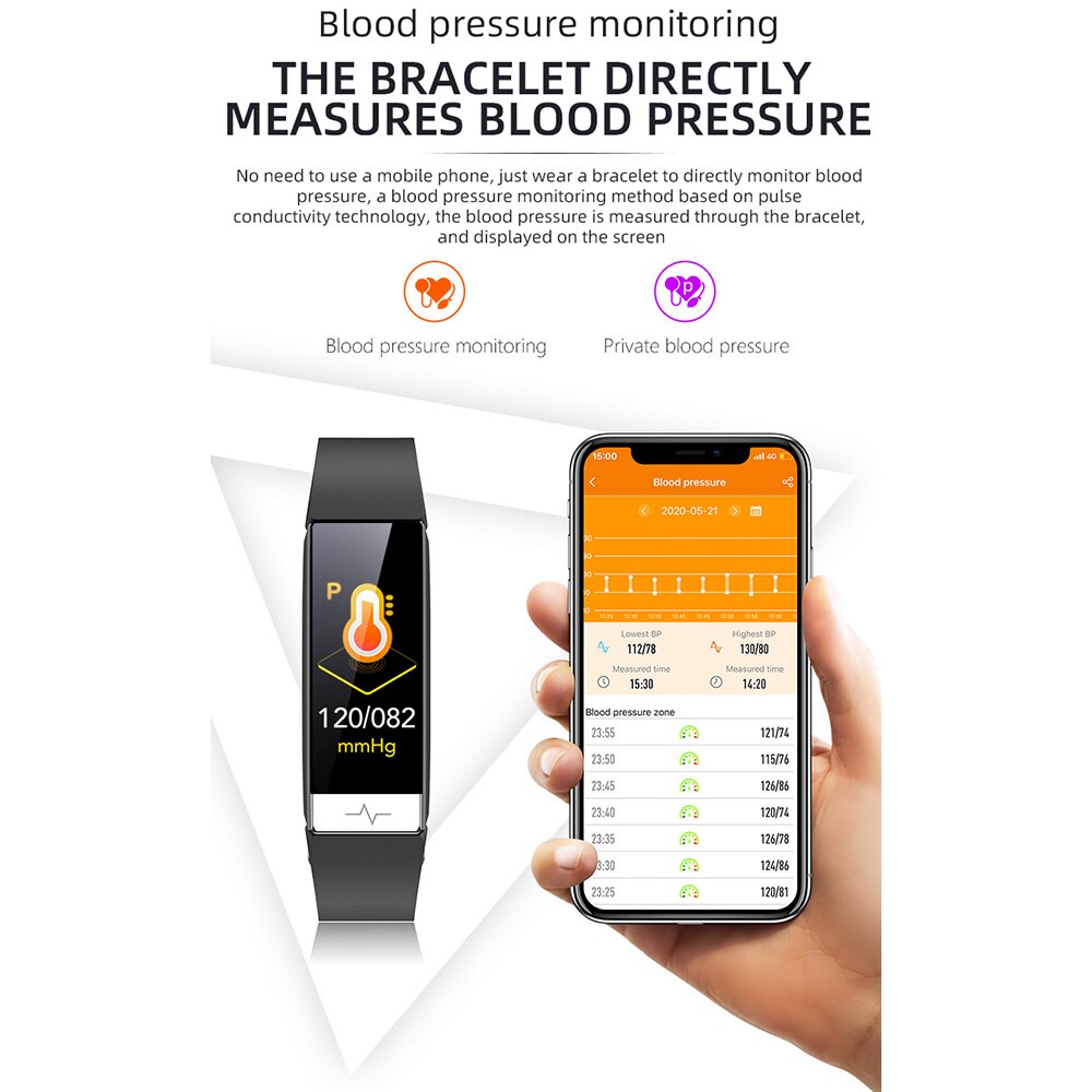 Y91 Smart Bracelet Waterproof IP68 Smartwatch ECG PPG HRV Heart Rate Monitor Blood Presures Whatsapp Reminder for IOS Android