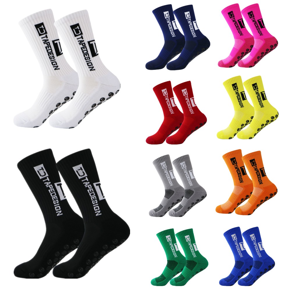 Nuevos calcetines deportivos de fútbol antideslizantes, calcetines de fútbol transpirables y gruesos para hombres y mujeres, calcetines para correr al aire libre y ciclismo