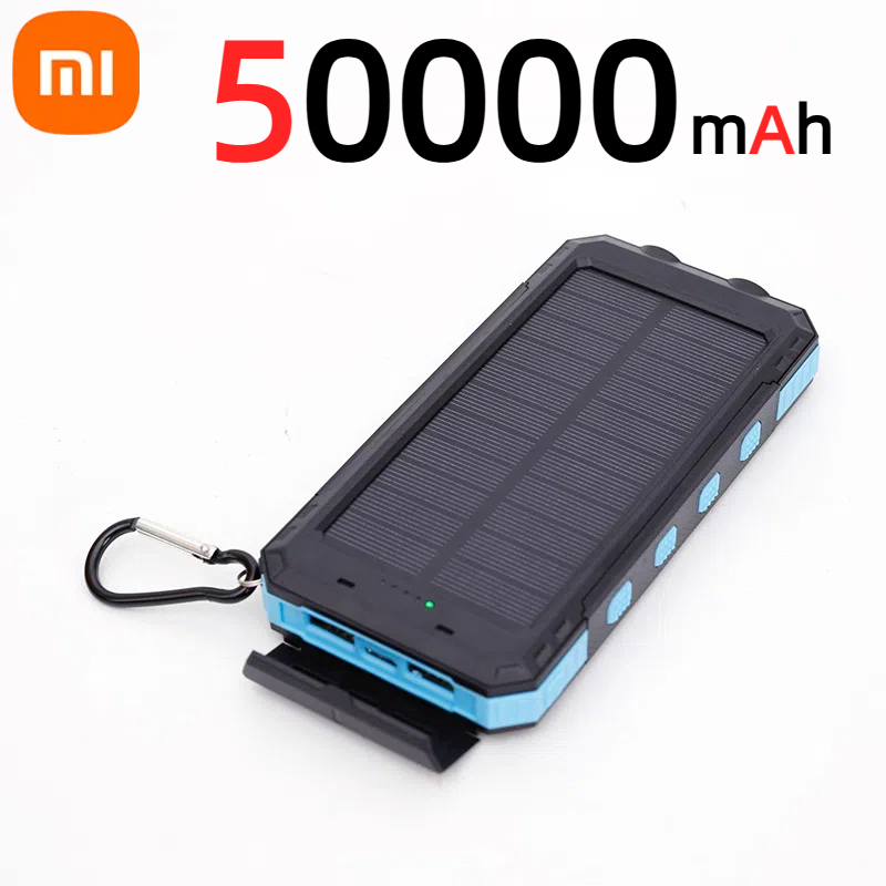 Xiaomi 50000 mah bærbar solcelle-powerbank med stor kapacitet, hurtigopladning, eksternt batteri med lommelygte til xiaomi iphone huawei: Gul