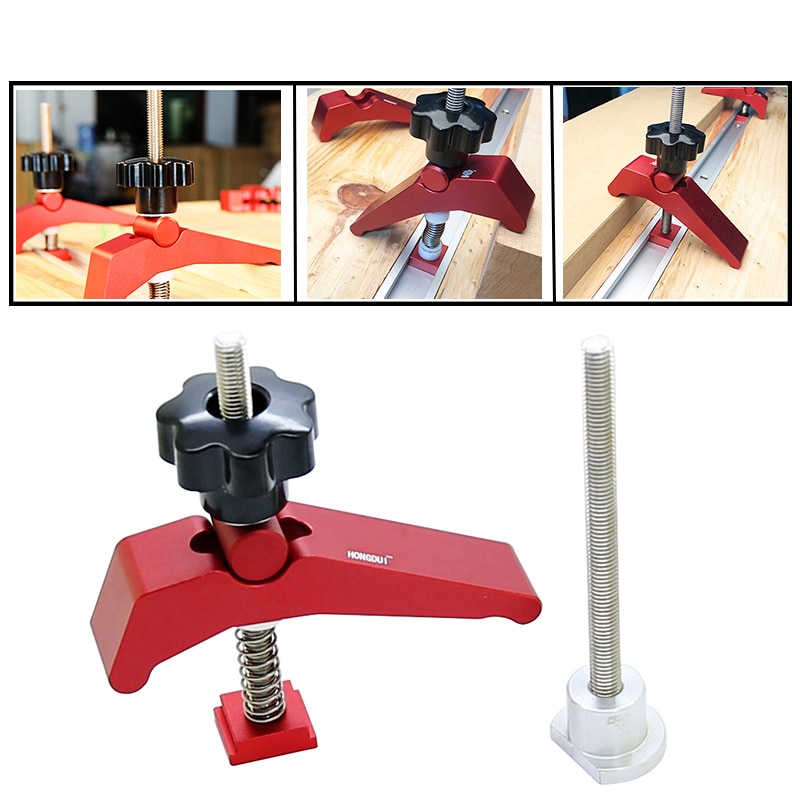Aluminum Alloy Quick Acting Hold Down Clamp T-Slot T-Track Clamp Set Universal Platen Miter Track Clamping Blocks Chute Blocks