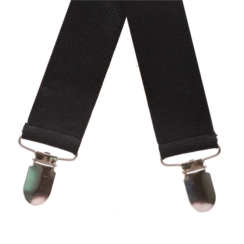 Bretelles unisexe pour adultes, couleur unie, 3.5cm de largeur, réglable, élastique, 4 Clips X dos, pour pantalons et femmes