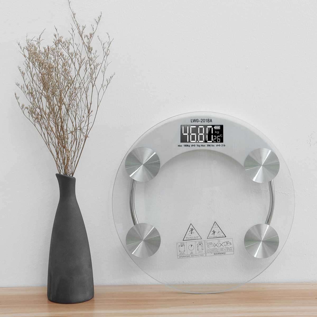 toughened glass electronic digital body scale 180kg bathroom gym intelligent scale LCD body scale digital weight scale