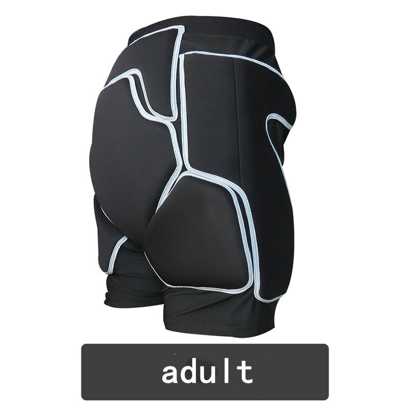 Kinderen Ski Hip Pad Protector Anti-Fall Mannen Vrouwen Outdoor Sport Skiën Shorts Hip Pad Protector Armor Schaatsen Skiën heupkussen: Adult black / Xl