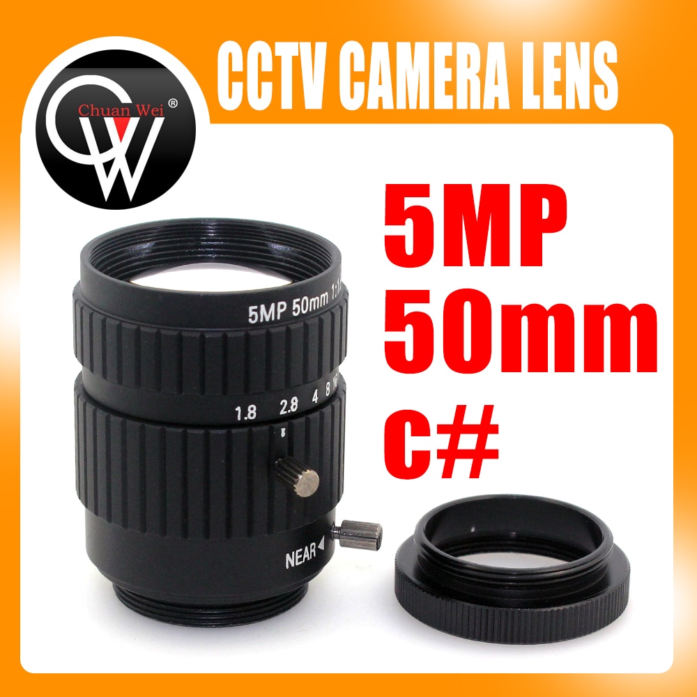 5MP 50mm 1:1.8 Fixed Focus CS / C Mount for CCTV Camera Lens / for cctv Industrial Microscope Camera