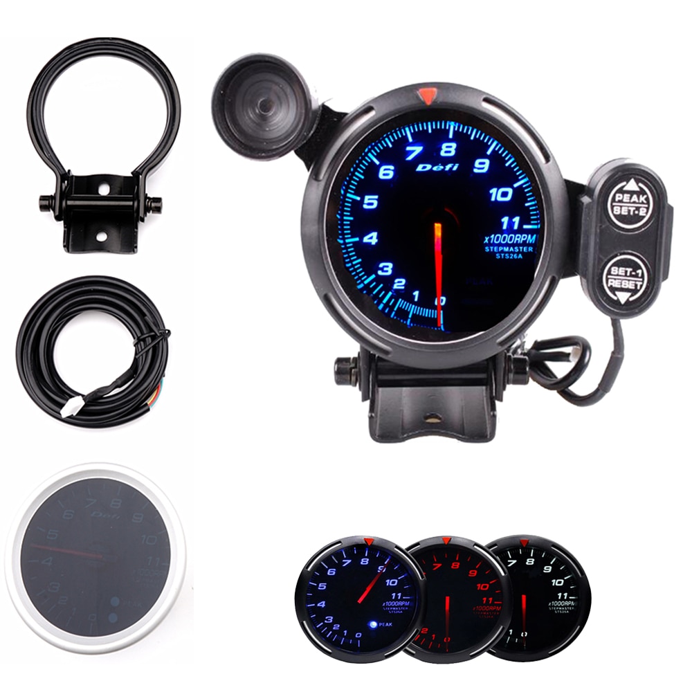 3.75 inch Tachometer 0~11000 RPM Car Stepper Motor fit Gasoline Engine Tacho Meter RPM Gauge With LED Backlight