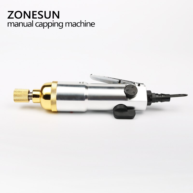 ZONESUN Portable Pneumatic Capping Machine For Smoke Oil Plastic Bottle Capper Handheld Packing Machine Larger Torque