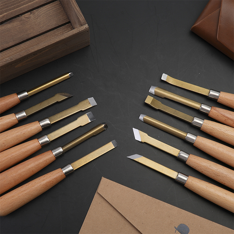 LMDZ 12pcs Wood Carving Chisel Knife Hand Tool Set Wood Carving Knife Chisels Knife for Basic Wood Cut DIY Tool