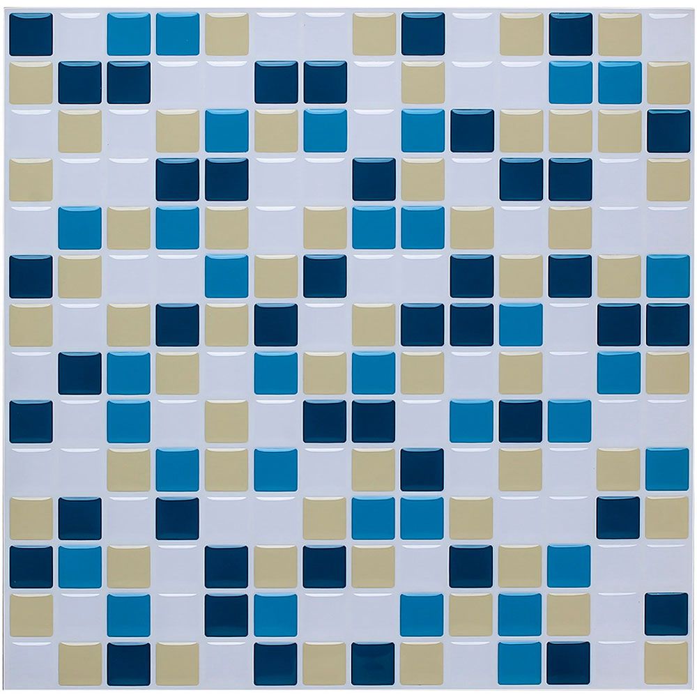 Vividtiles papier peint vinyle imperméable à la colle | Carreaux muraux en brique mosaïque argentée 3D écorce et bâton-1 feuille: T80224