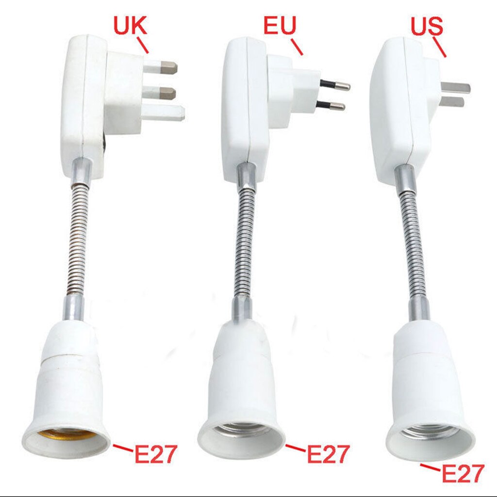E27 To UK Plug Bulb Base Adaptor LED Halogen Light Extend Socket Lamp Holder