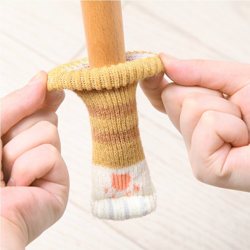 Calcetines antideslizantes para patas de gato, protectores para patas de Silla, para muebles, decoración del hogar de dibujos animados, 4 Uds.