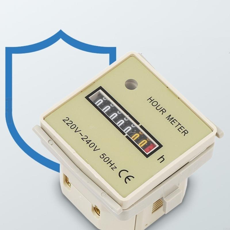 Industrial Hour Meter 220V-240V 50Hz Timers Counter Air Conditioner Hourmeter Timing Gauge for Air Conditioning Machinery