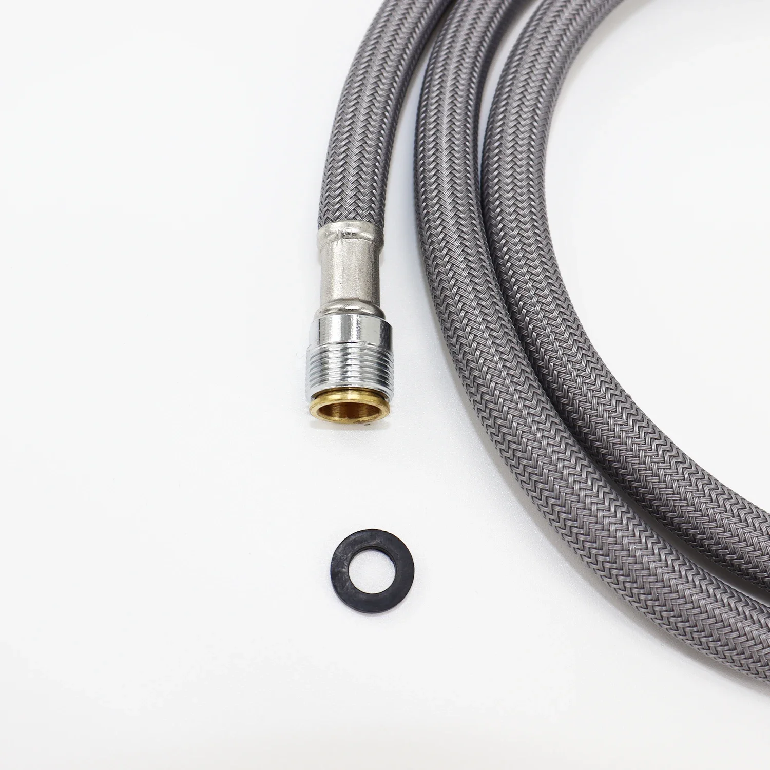 Manguera Flexible trenzada de nailon para grifo de cocina, accesorio de movimiento extraíble, tubo interior de Gel de sílice gris, F1/2 M15 * 1