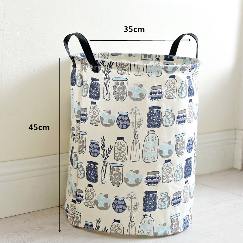 Boîtes de rangement tonneau en lin , jouets pliants, boîte à linge créative, panier à vêtements, sac de rangement de soutien-gorge pour cravates, chaussettes: 050