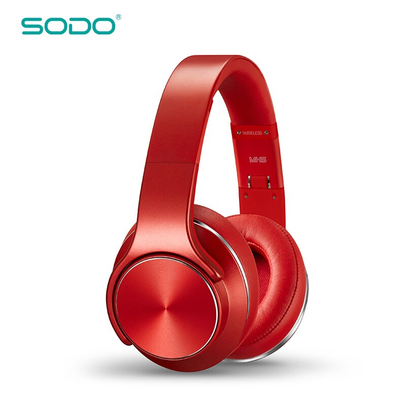 SODO MH5 – casque d'écoute Bluetooth sans fil, confortable, 2 en 1, haut-parleur à torsion, avec Microphone, pour PC et Mobile, Original: Rouge
