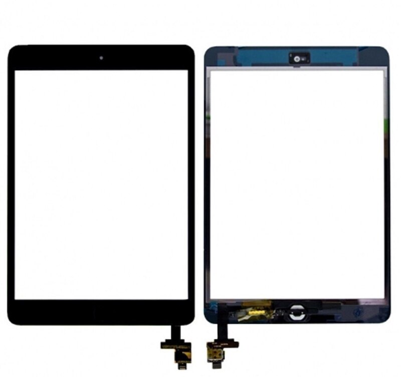 para iPad Mini 1 A1432 A1454 A1455 Mini 2 A1489 A1490 A149 digitalizador pantalla táctil de cristal sensor Panel con ic + botón de inicio