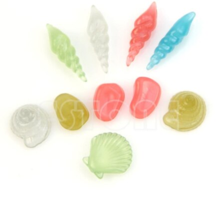 10 Stuks Aquarium Ornamenten Stenen Glow In The Dark Lichtgevende Stenen Conch Schelpen Voor Tuin Ornament Fish Tank Decoratie