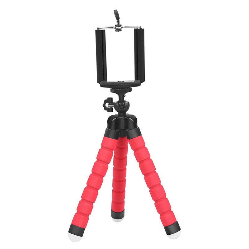 Soporte de trípode para teléfono móvil, palo de Selfie para cámara de teléfono móvil, monopié, montaje de cámara, soporte de Control remoto para iPhone 13 12 11: Red Tripod Set