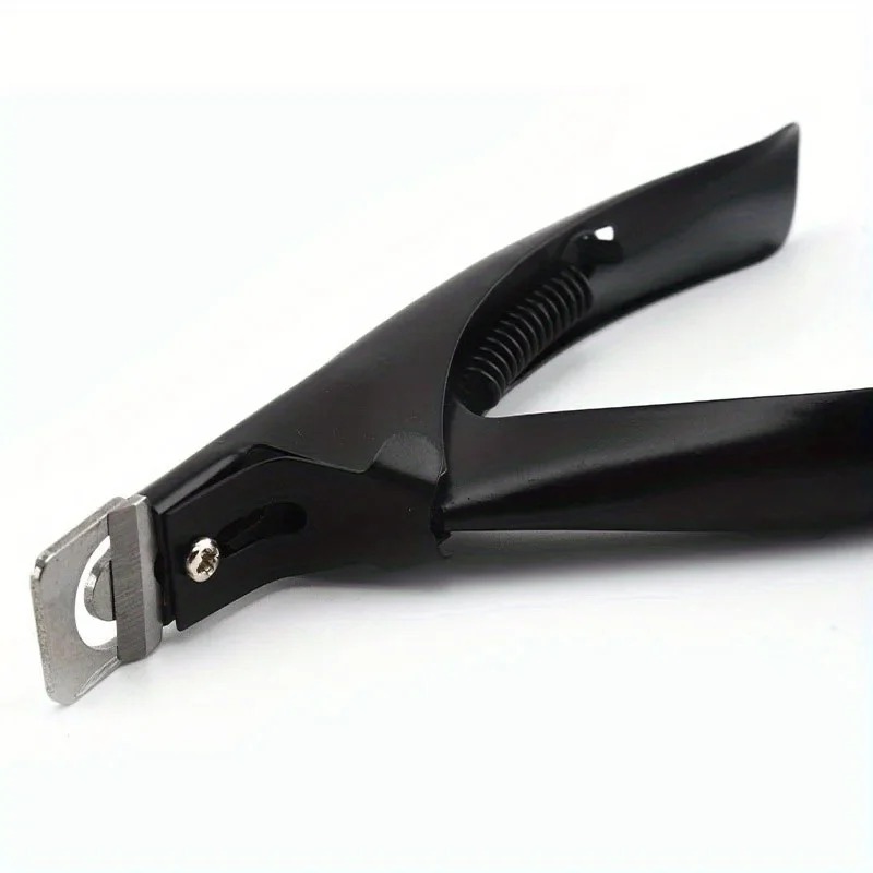 Cortador de cápsulas de uñas , cortador de puntas de uñas acrílicas falsas en forma de U, cortador de corte de acero inoxidable, tijeras de manicura, 1 ud.