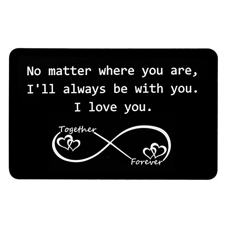 Love Note Boyfriend Engraved Wallet Cards Inserts Anniversary Party Favors Valentines for Husband Men Year