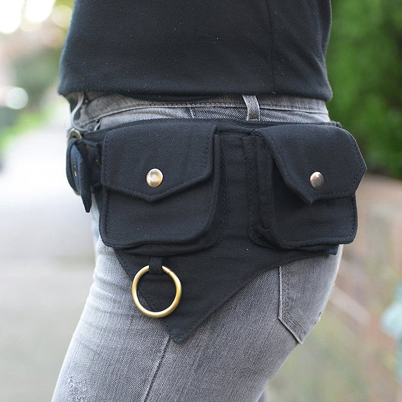 Taille Zakken Vrouwen Opbergtas Zak Taille Verpakking Effen Kleur multifunctionele Vrouwelijke Riem Tas Zwarte Telefoon Pouch