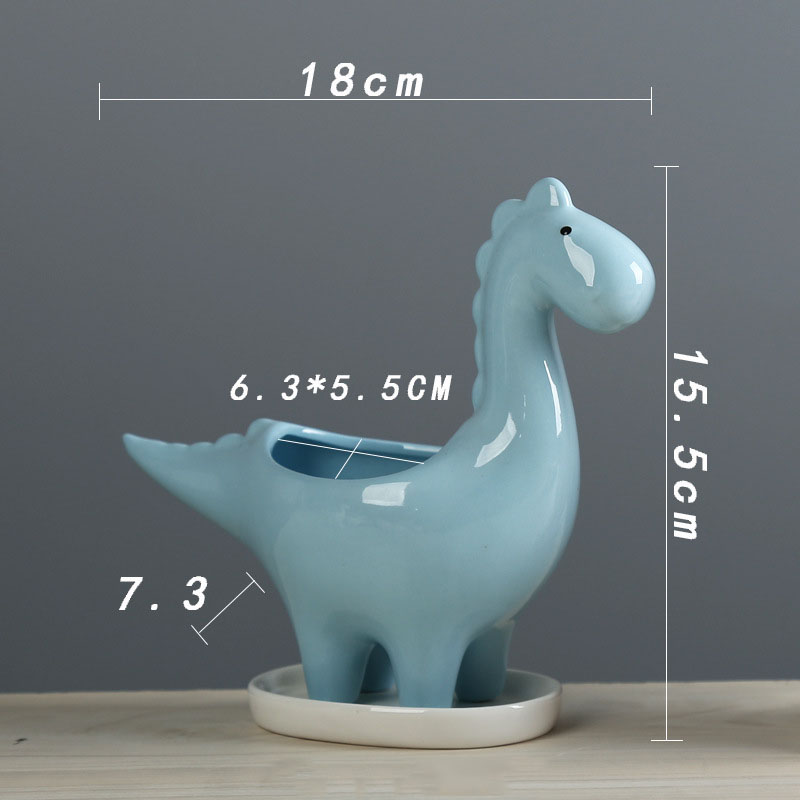 Cartoon desktop succulent bloempot schattige dinosaurus plantenpot vaas tuin mini macetas bonsai cactus plantenbakken voor huisdecoratie: B02