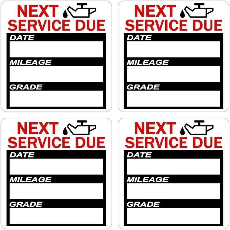 40 Pcs Oil Change Maintenance Service Reminder Stickers Window Rectangle Adhesive Labels Stickers Car Sticker "NEXT SERVICE DUE": Default Title