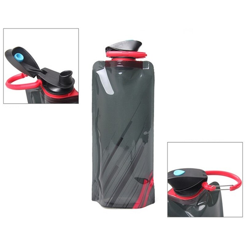 Foldable Drinking Water Bottle Bag Pouch Outdoor Hiking Camping PE Water Bag Soft Flask Squeeze for Running Cycling Water Bags