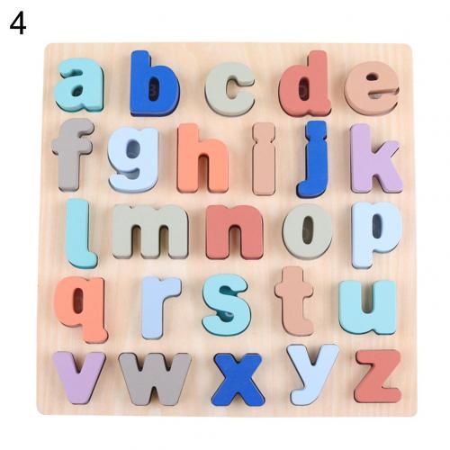 Houten Bitterkoekje Kleur 3D Alfabet Digitale Nummer Puzzel Onderwijs Kinderen Speelgoed: Lowercase Letter