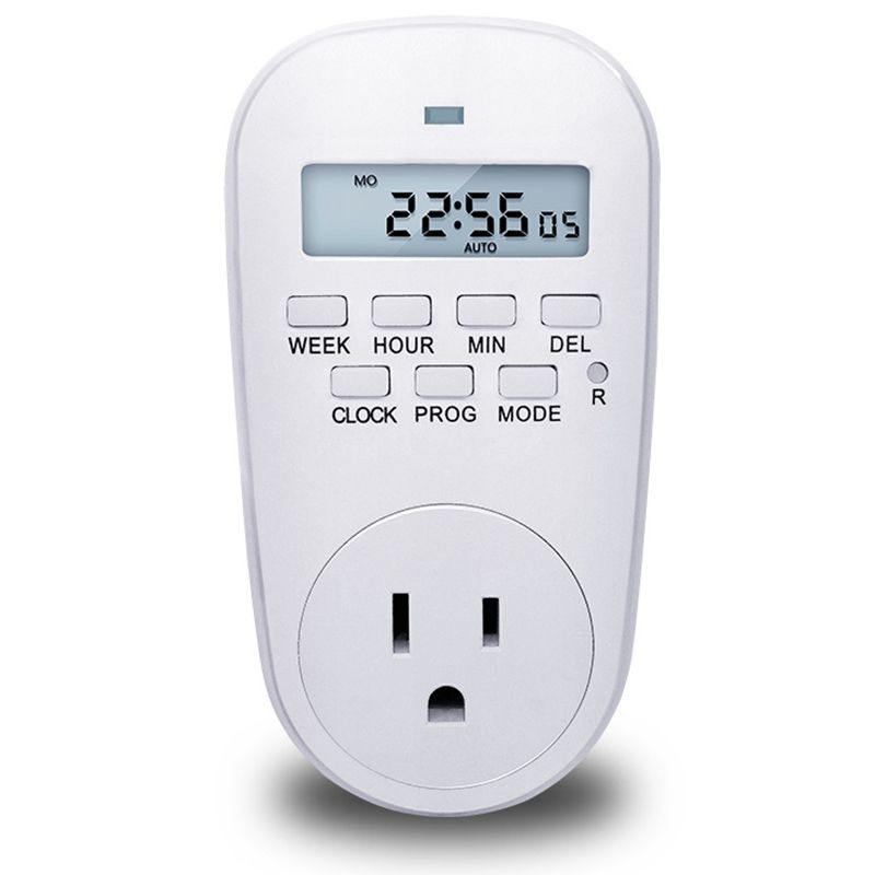 Outlet Electric Digital Time Control 7 Day Weekly Programmable Plug-in Timer Switch Wall Clock Power Socket 125V AC US plug