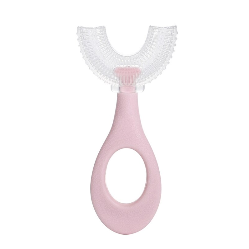 U-Shaped Toothbrush Manual Training Tooth Brush U Shape Portable Baby Silicone Toothbrush for Children Kids 2-6 Years