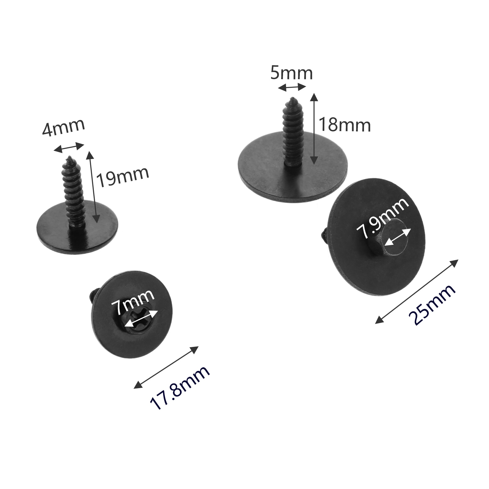 10Pcs for BMW 4mm 5mm Hex Screw Car Water Tank Bottom Shield Metal Screw Washers Front Bumper Side Skirts M5 Self-tapping Screws