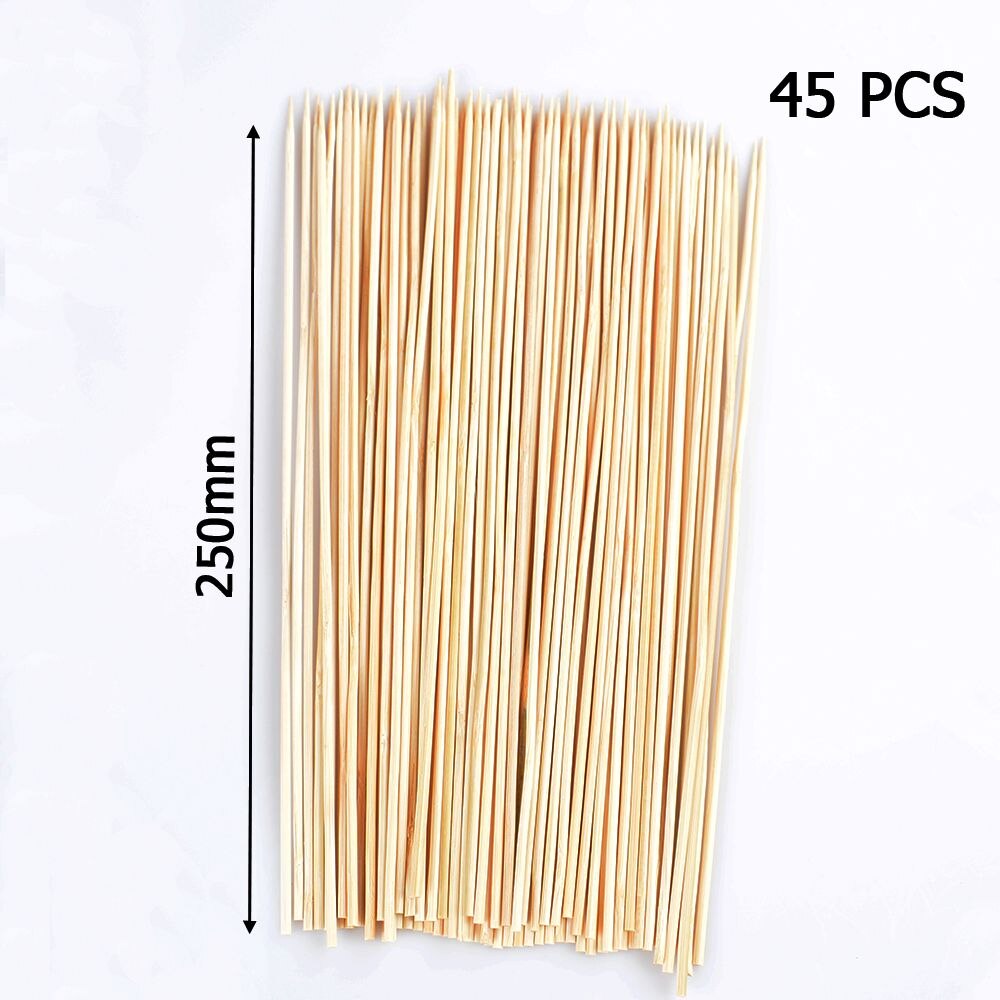 BBQ Outdoor Picnic Bamboo Skewers Wooden Sticks Barbecue Grill Accessories Fruit Fountain Stick Party Grill Kabob Barbecue Tool