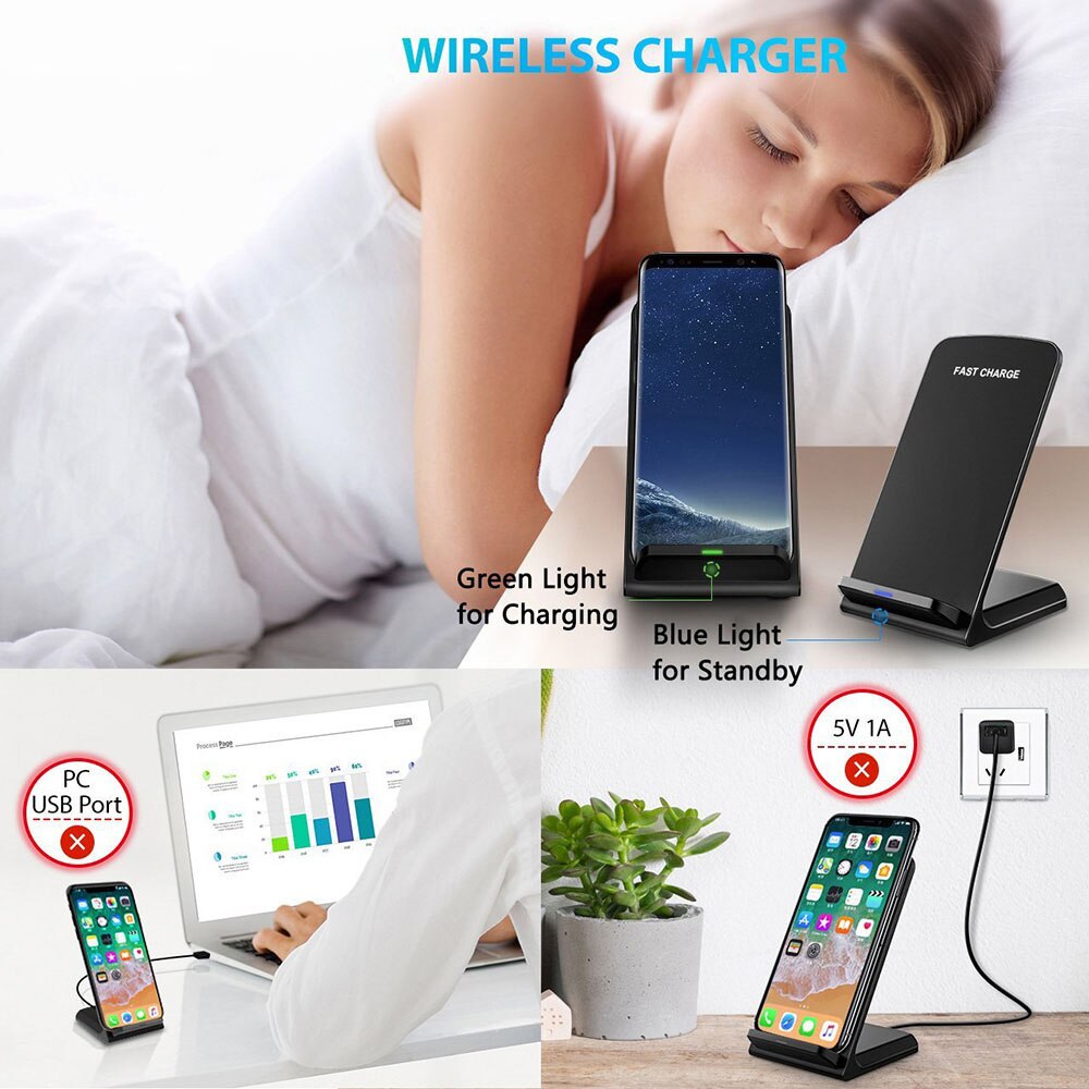 20W Qi Wireless Charger Stand Voor Iphone 12 11 Pro X Xs Max Xr 8 Samsung S21 S20 Note 20 Snel Opladen Dock Station Telefoon Houder