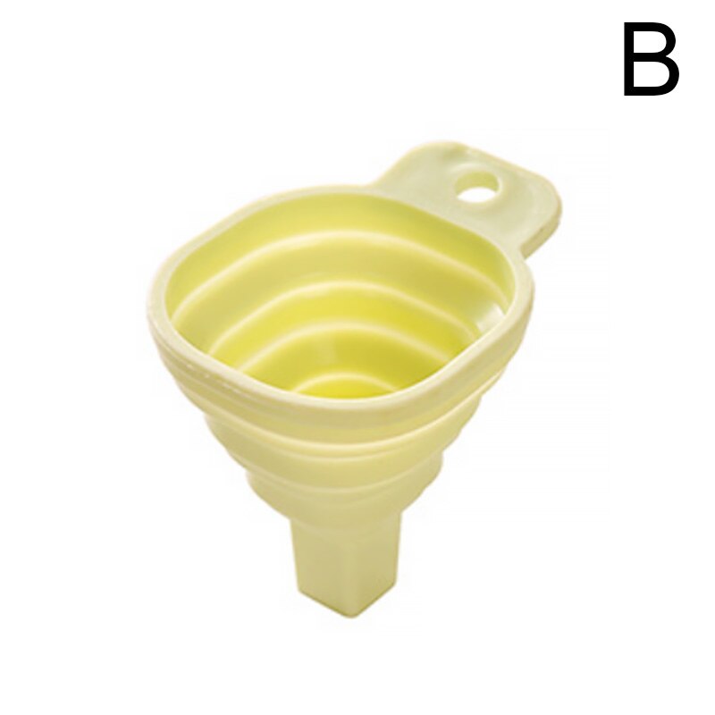 Foldable Funnel Silicone Collapsible Funnel Portable Funnels for Fuel Hopper Collapsible Beer/ Oil Funnels Kitchen Tools: Yellow