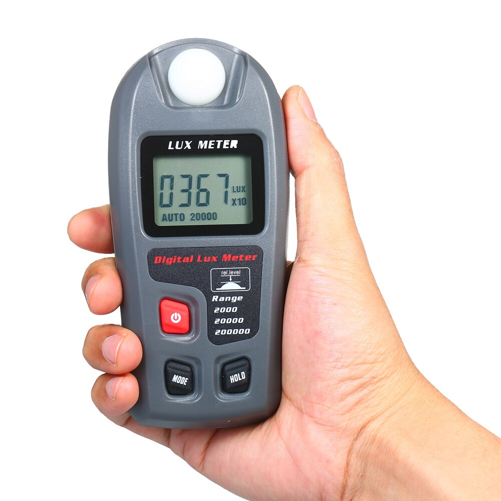 Light Meter Digital Illuminance Meter 0.1-200,000Lux 4 Switchable Ranges Portable Illuminometer Handheld Lux Meter LCD Screen