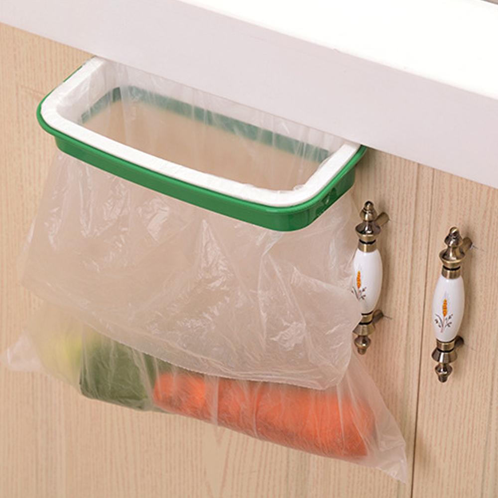 Hanging Trash Rack Garbage Bag Holder for Kitchen Cupboard 40FP19 Plastic Door-back Garbage Trash Bag Bracket Rack Holder