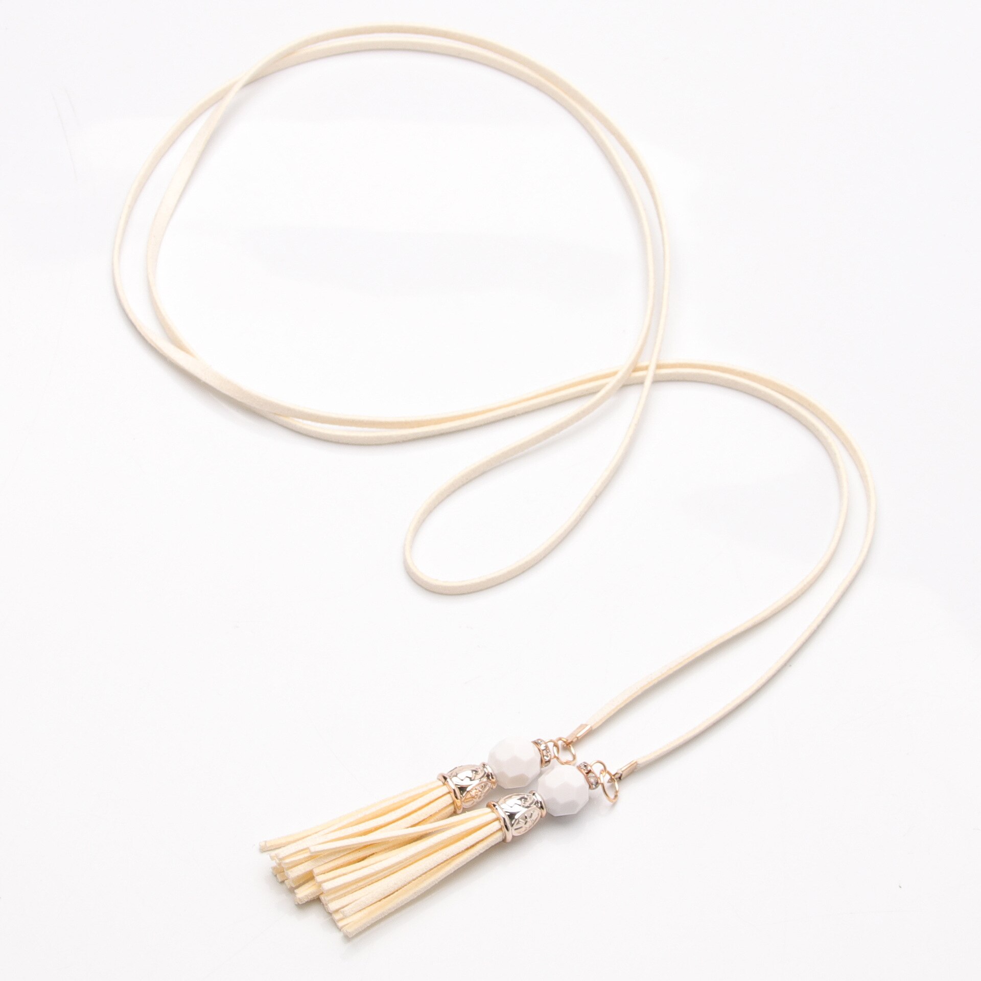 Nuevos cinturones de mujer, cadena de cintura estrecha con borla a la , cinturón para vestido, accesorios decorados con nudos