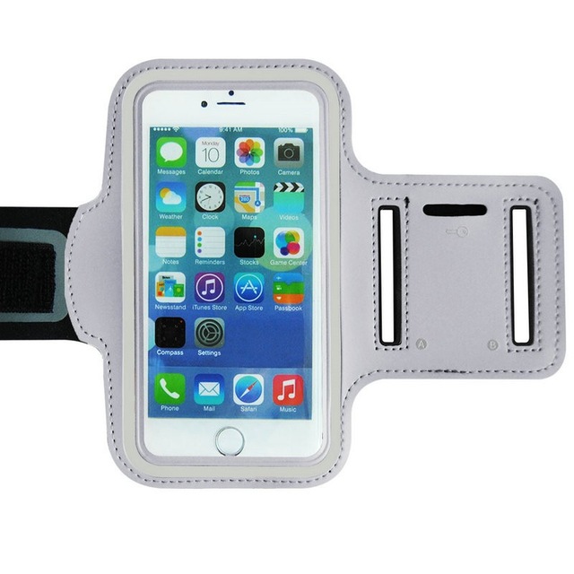 JAVY Universal Outdoor Sports Phone Holder Armband Case for Samsung Gym Running Phone Bag Arm Band Case for iPhone 11 xs max 6.5: White